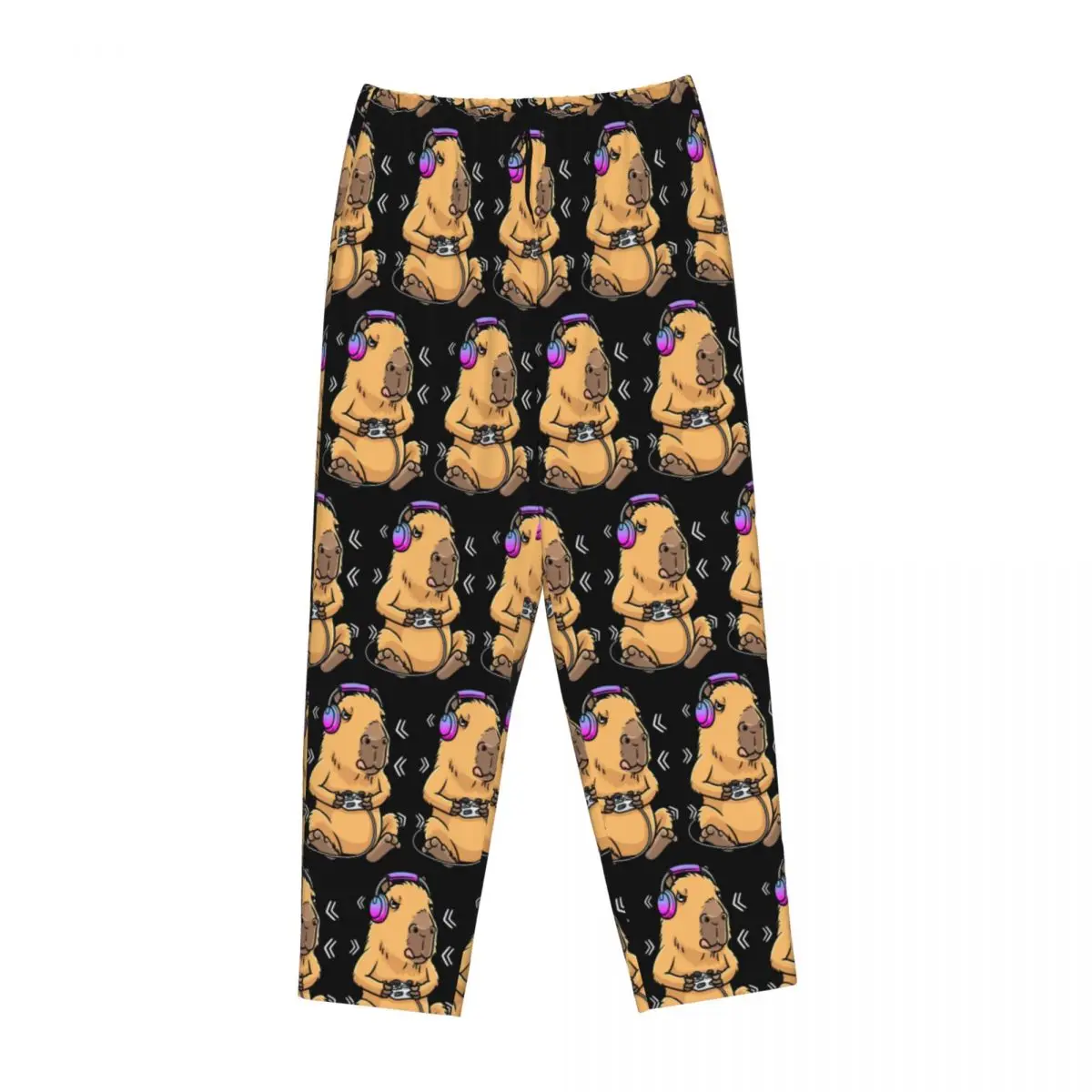 Custom Capybara Giant Cavy Rodent Gamer Gaming Pajama Pants for Women Sleepwear Lounge Sleep Bottoms Stretch with Pockets