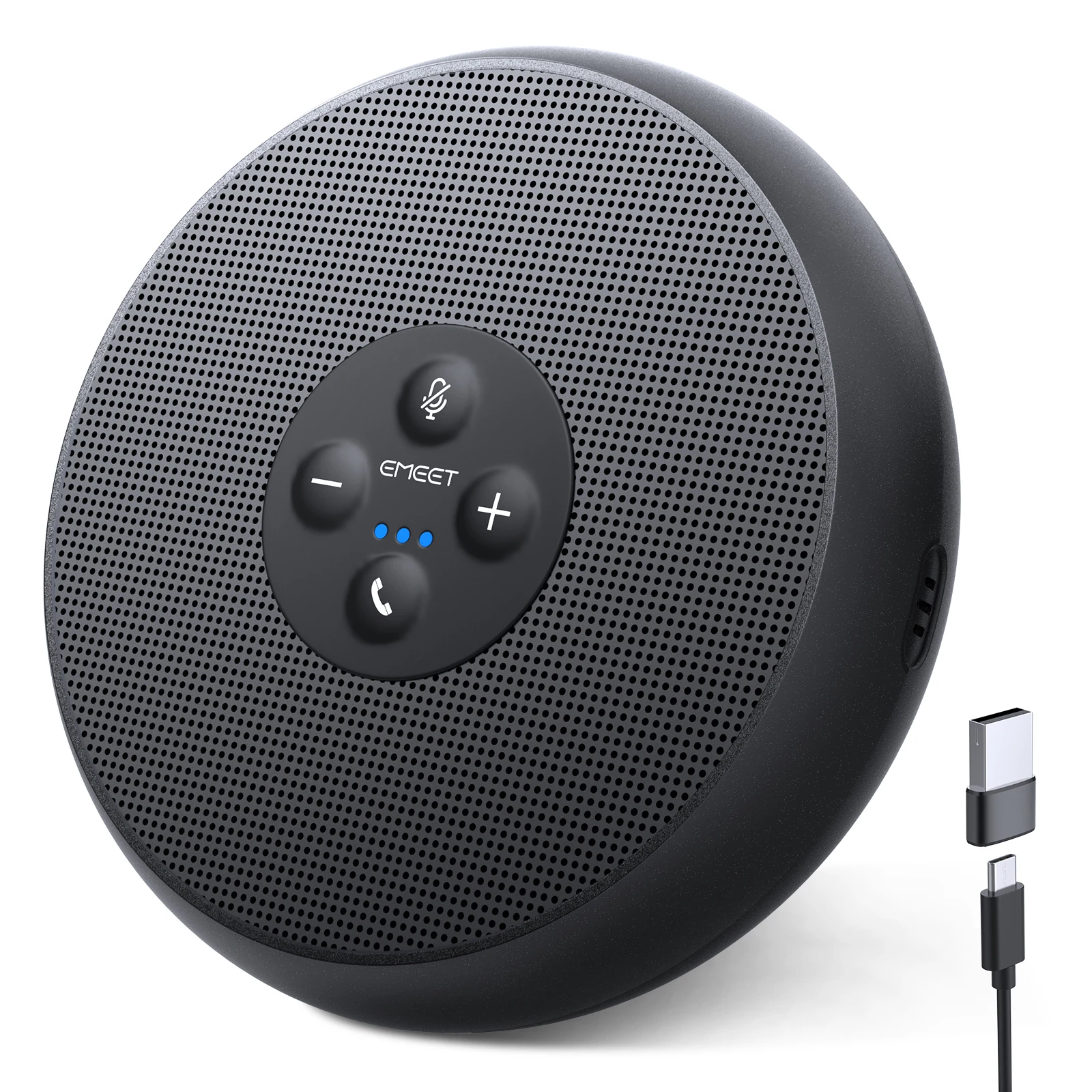Muziekopname & -weergave Hoge kwaliteit EMEET USB-luidspreker Draadloze luidspreker met 2 microfoons 360° ° Stemopname