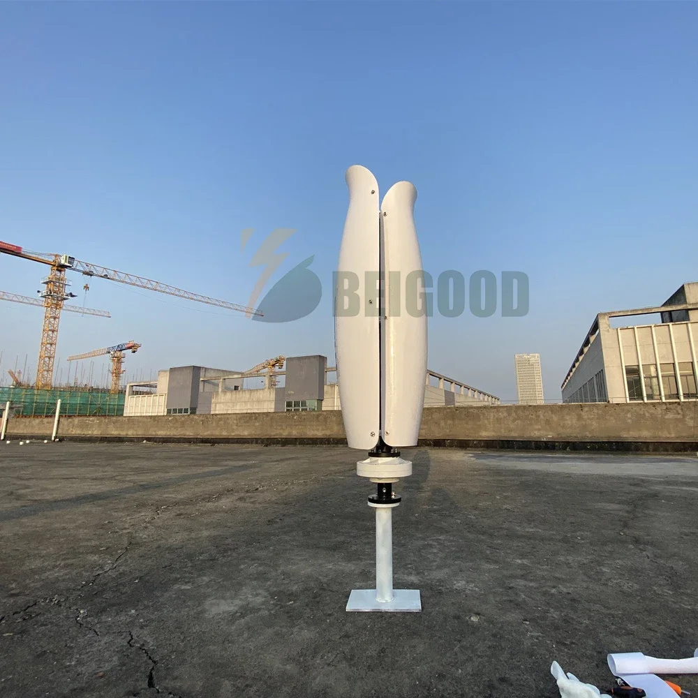 Imagem -02 - Baixo Ruído Gerador de Turbina Eólica Vertical 5000w 3kw 5kw 8kw 12v 24v 48v Moinho de Vento Uso Doméstico com Controlador Mppt China