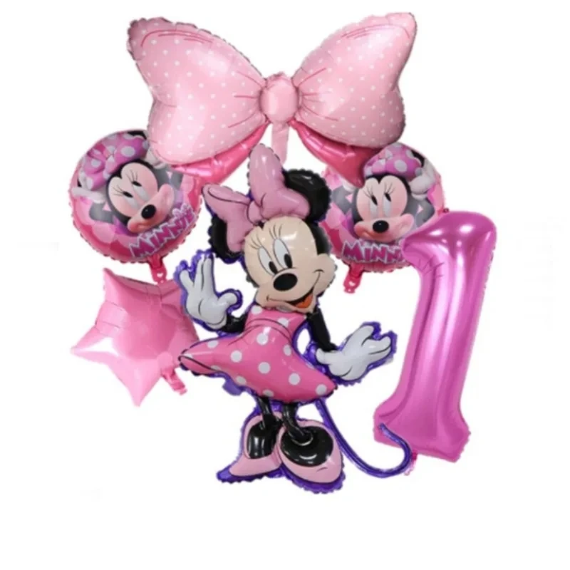 Disney Children's Birthday Party Decoration Mickey Mouse Theme Bow and Wave Minnie Digital Balloon Package