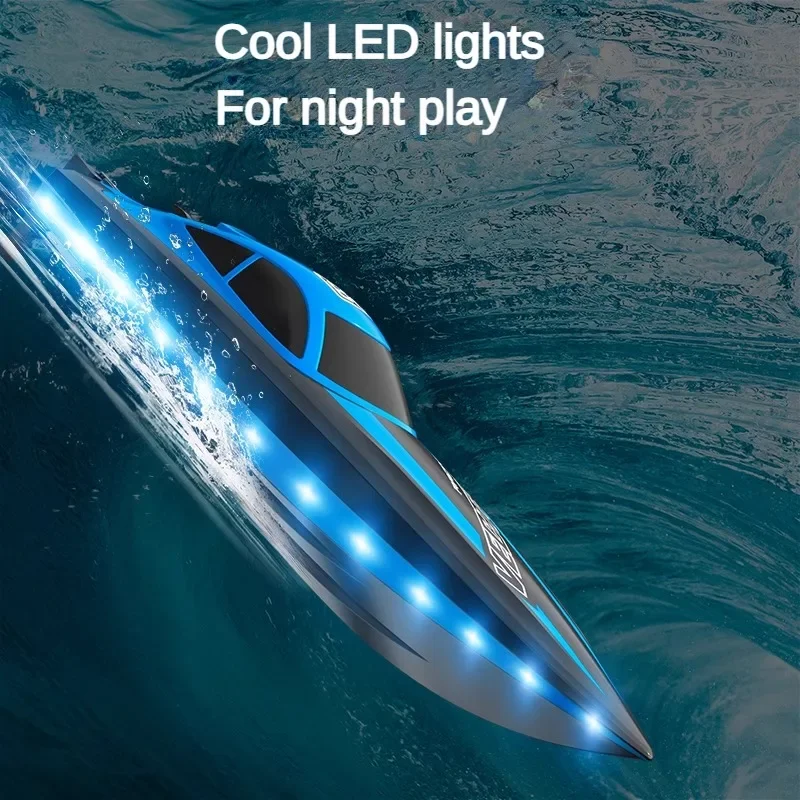 New 2.4G Wireless Remote Control Boat With Light Water Toy Racing Boat LED High Speed Speedboat Electric Boat