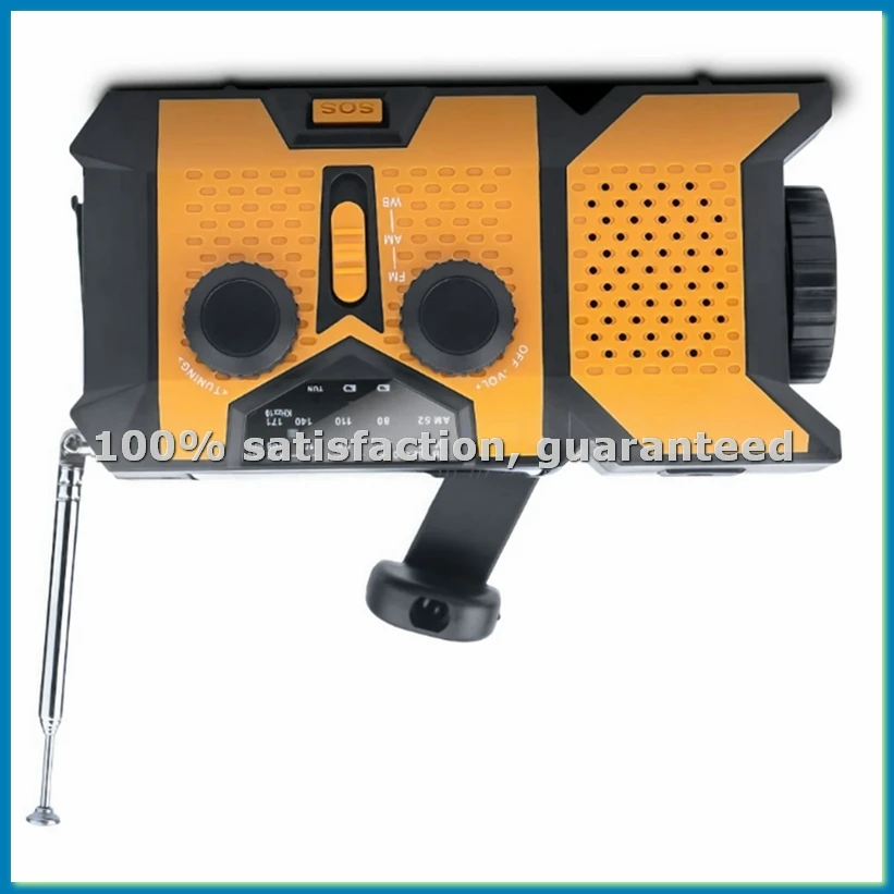 Solar Hand Crank Radio with LED Flashlight, AM/FM/NOAA Portable Weather Radio with 2000mAh Mobile Power Phone Charger-ABHG