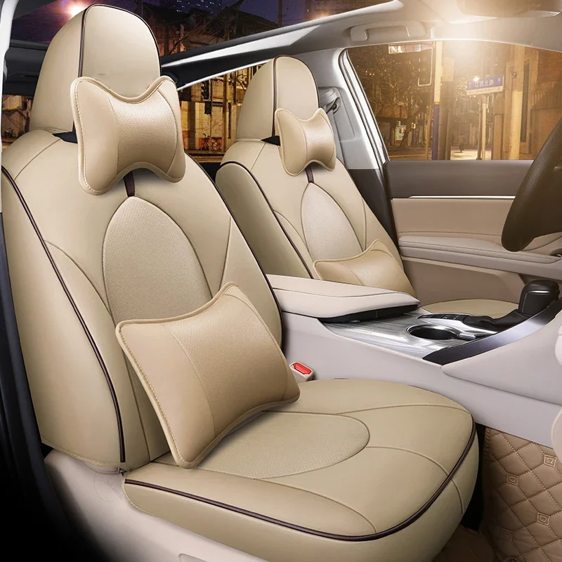 Luxury Custom Fit Car Seat Covers For Select Toyota Camry 2018-2023 Front Rear Seats Cushion Leather Surround Automotive Parts