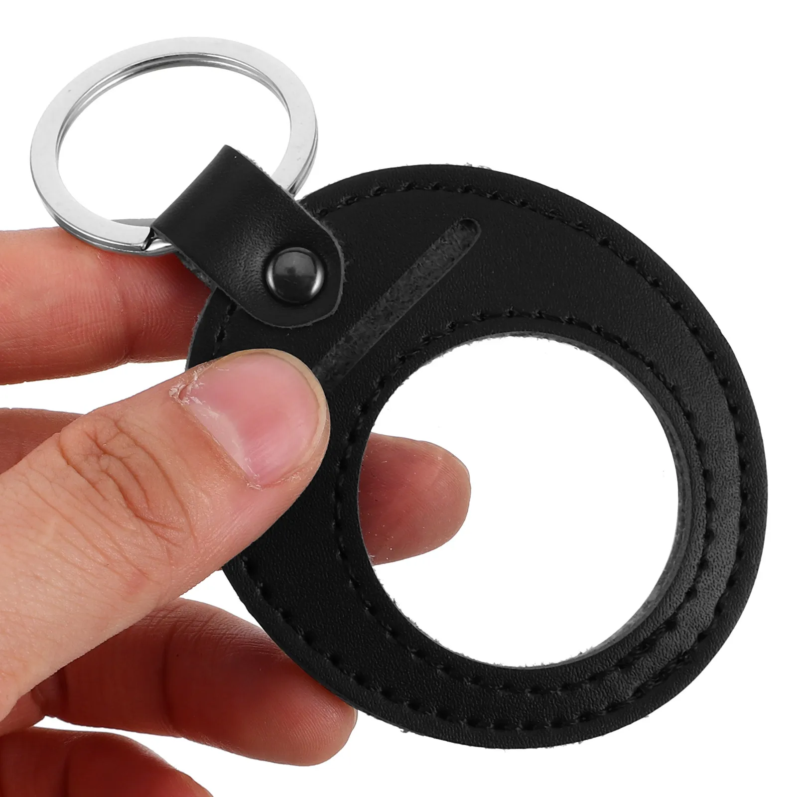 Collectible Coin Holder Keychain – PU Protective Sleeve with Fine Stitching for Coin Collectors & Decor