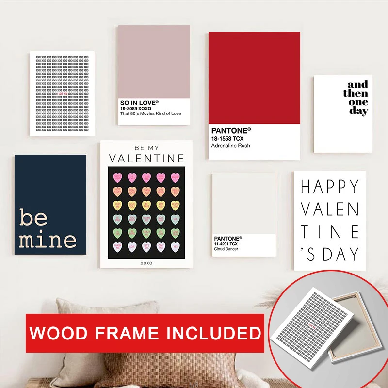 

Framed Modern Minimalist Letter Poster Creative Typographic Print Home Bedroom Decorative Artwork Living Room Wall Art