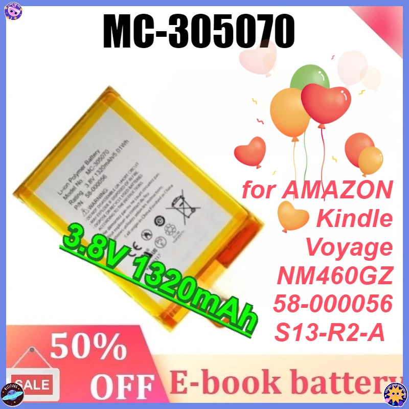 

MC-305070 3.8V 1320mAh for AMAZON Kindle Voyage NM460GZ 58-000056 S13-R2-A E-book Battery with tool