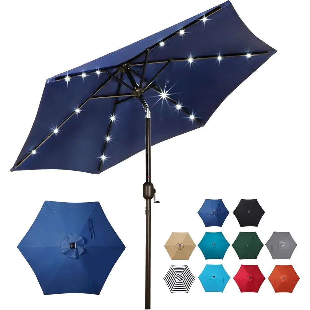 

7.5 ft Outdoor Patio Umbrella with 18 LED Lights, Market Style Shade