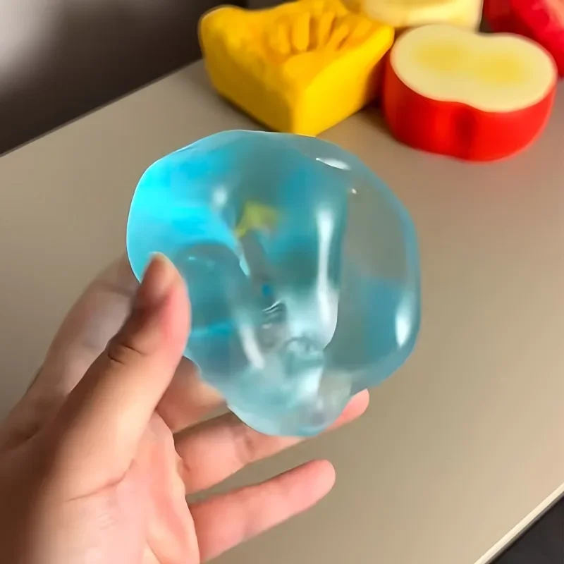Mainan Squishy Maltosa Biru Anti Stres Sensorik Fidget Toy Lembut Simulasi Transparan Maltosa Biru Mainan Dekompresi Lambat Mengembang