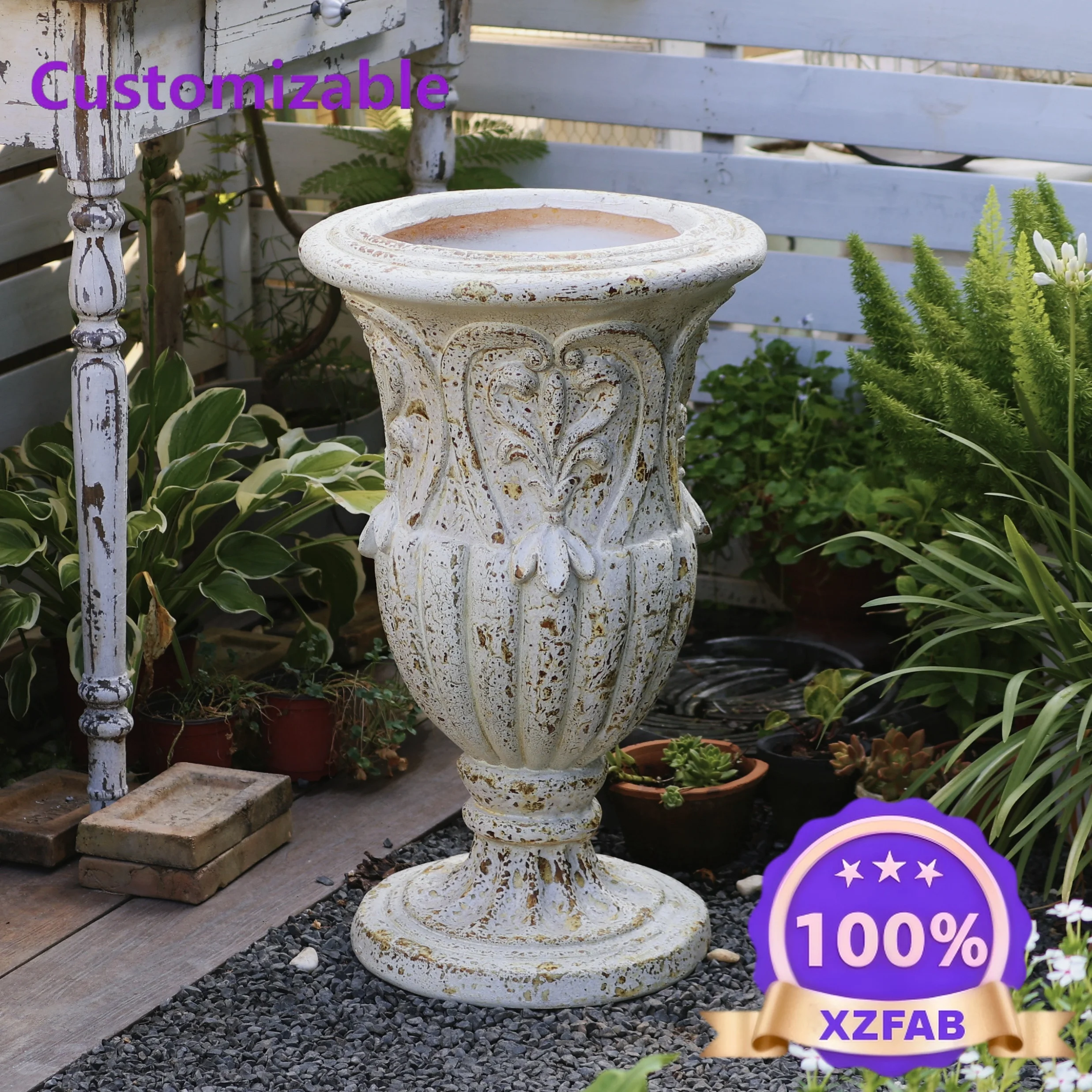 Factory Direct 2026 European retro Roman flower pot extra large diameter creative balcony garden arrangement potted pot garden d