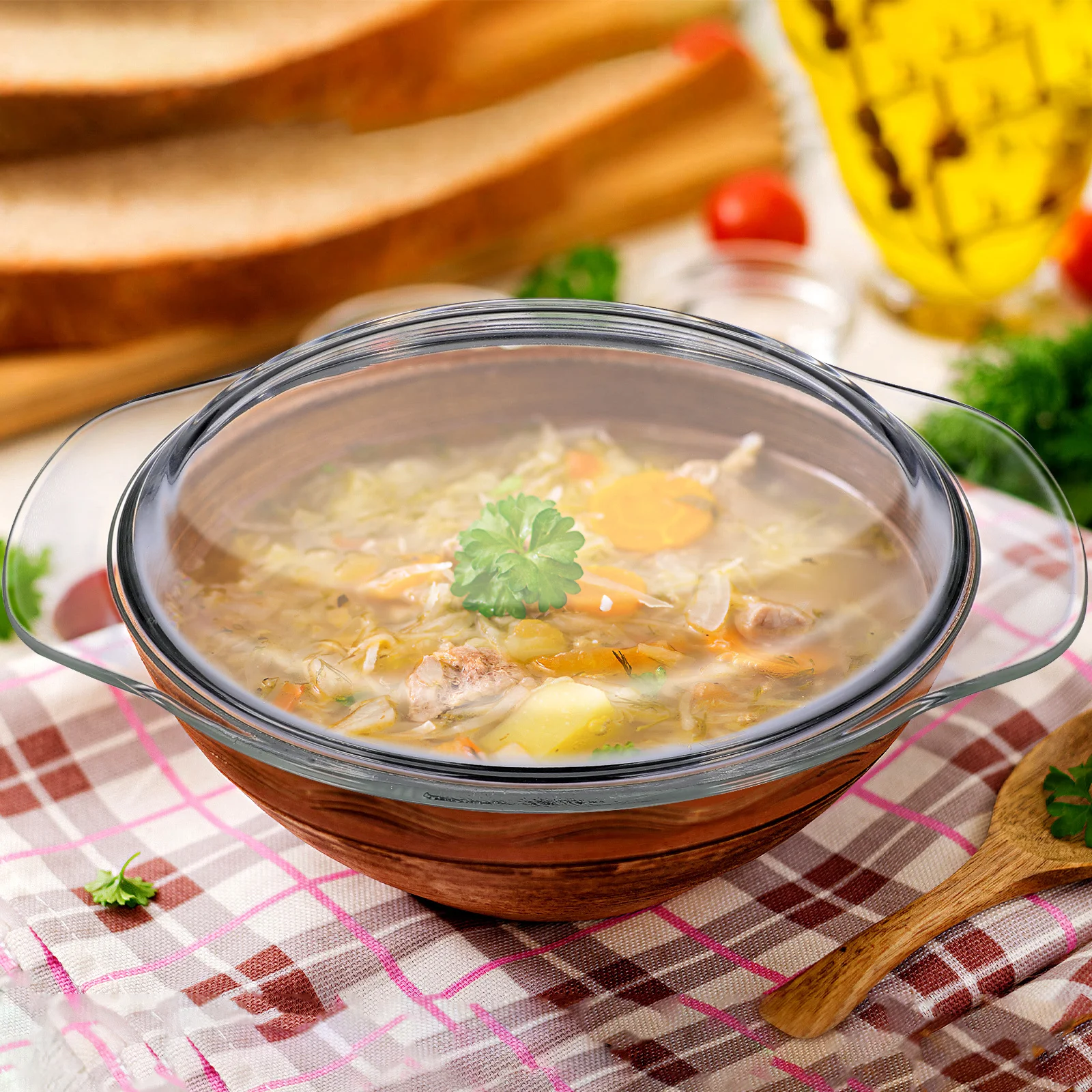 

Splash-Proof Glass Lid Microwave Cover Clear Lightweight Protect Food Splatter Microwave Plate Cover for Oven Heating