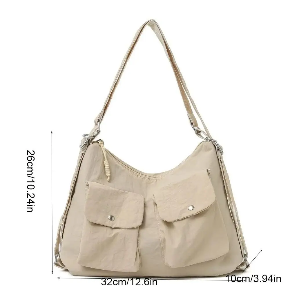 대용량 나일론 크로스바디 백 하라주쿠 다중 포켓 남성 숄더백 한국 스타일 방수 캔버스 백팩 여행용