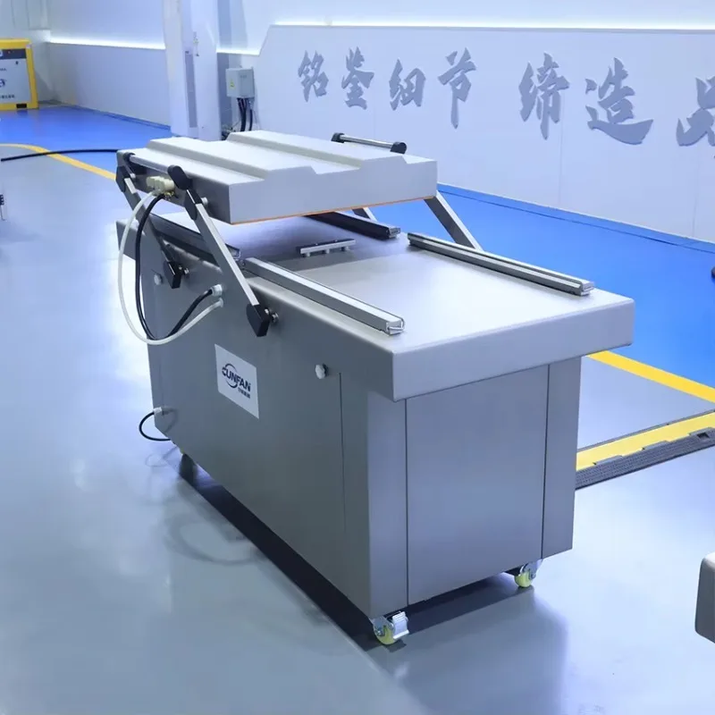 FL Custom High-Efficiency Dual Chamber Vacuum Packager Automatic with Double Seal Bars, for Bulk Meat, Seafood & Nuts Packaging
