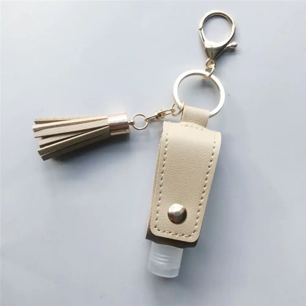 Universal Leakproof Hand Sanitizer Bottle Portable Leather Hand Sanitizer Holder Keychain Empty Travel Bottle