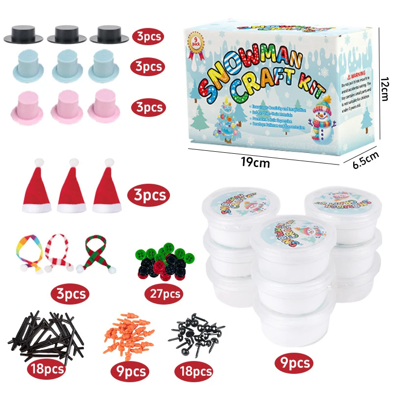 Kit de bonhomme de neige de Noël pour enfants, bricolage, moulage irrigation, construire un bonhomme de neige, artisanat, jouet pour garçons et filles, bas de Noël, cadeaux