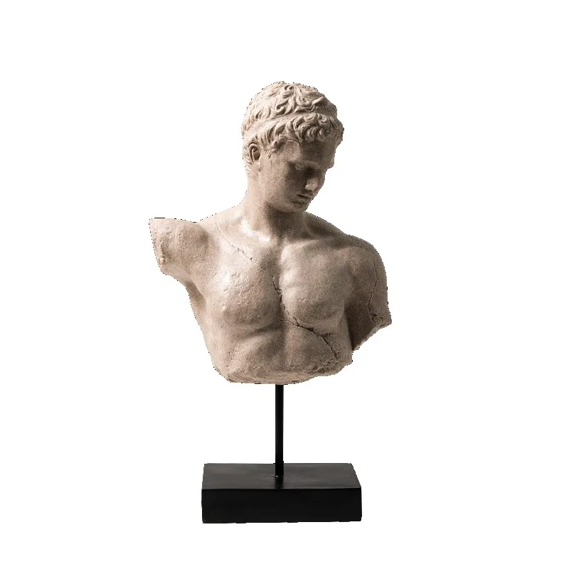 

Modern interior home decoration living room study gray resin retro portrait sculpture ornament