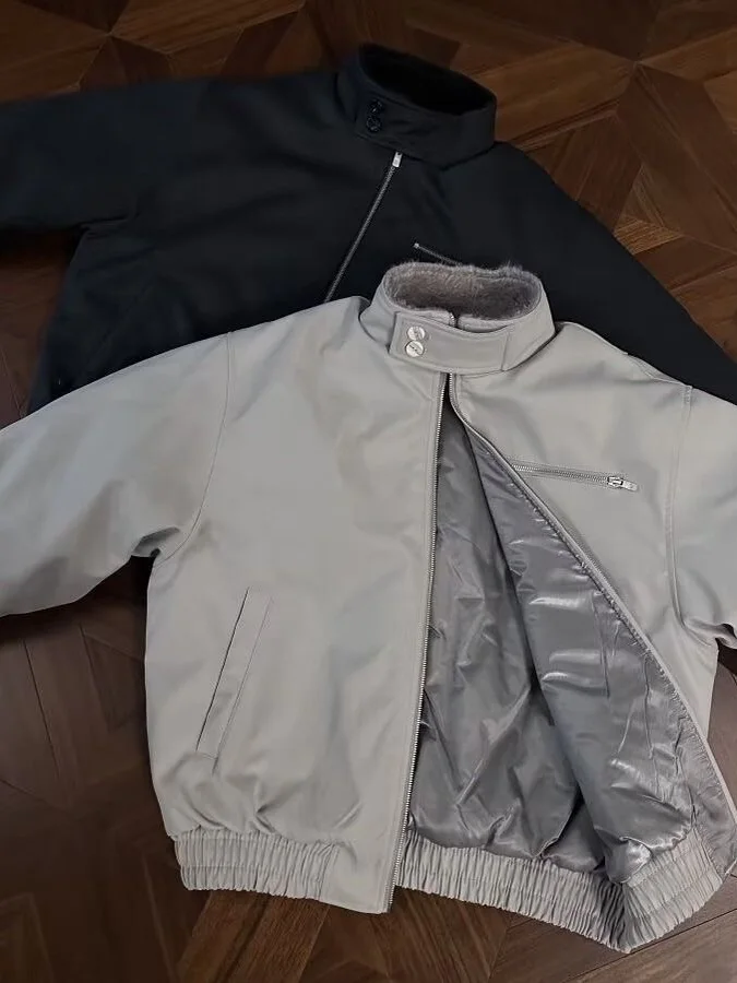 

Thiened Loose Men's Cotton Jaet with Fur Collar Zhe andiao Sle Bomber Coat Youth Faion Casual Warm Winter Outerwear