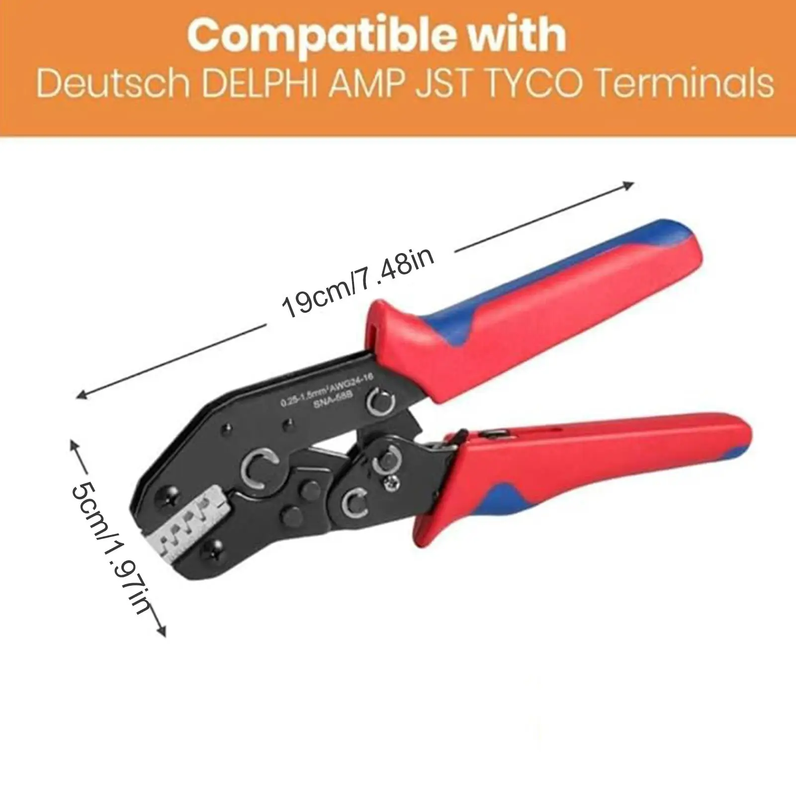 Crimper Pliers Ratcheting Cable Crimping Stripper Tool Precision Wire Cutting Plier For Electrician Automotive Residential view 6