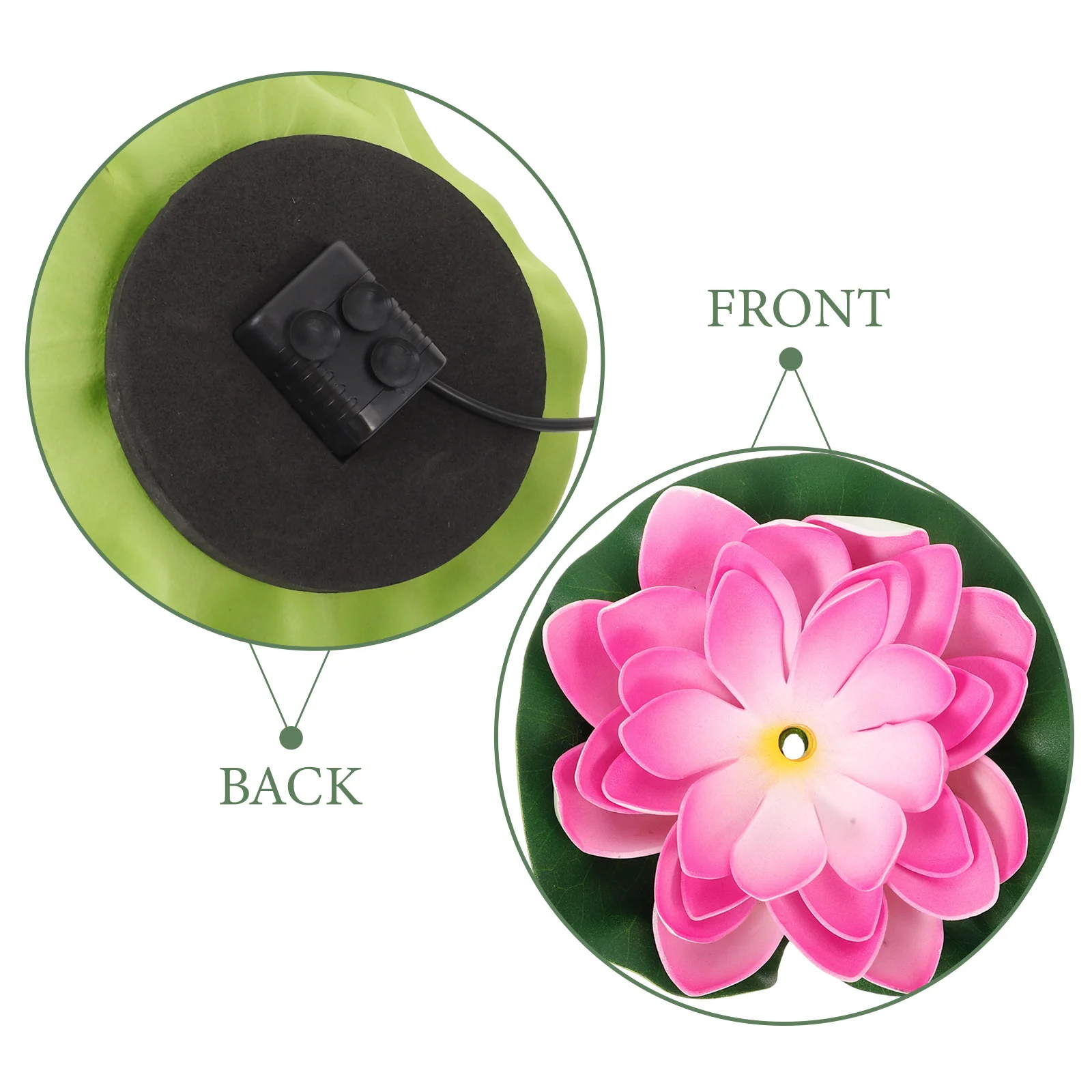 مجموعة واحدة من نافورة اللوتس العائمة المقاومة للماء لتزيين بركة الحديقة الخارجية، ميزة مياه بمناظر طبيعية حمام الطيور قابلة لإعادة الشحن عبر USB #3