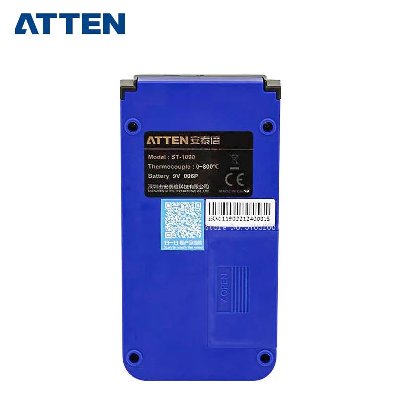 ATTEN ST-1090 เครื่องวัดอุณหภูมิดิจิตอลความแม่นยําสูงเครื่องวัดอุณหภูมิสําหรับเคล็ดลับหัวแร้ง + เซ็นเซอร์ไร้สารตะกั่ว 10 ชิ้น