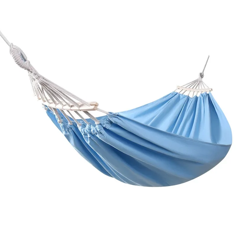 hammock outdoor single double thickened canvas dormitory swing high-end anti-rollover hammock dew camping