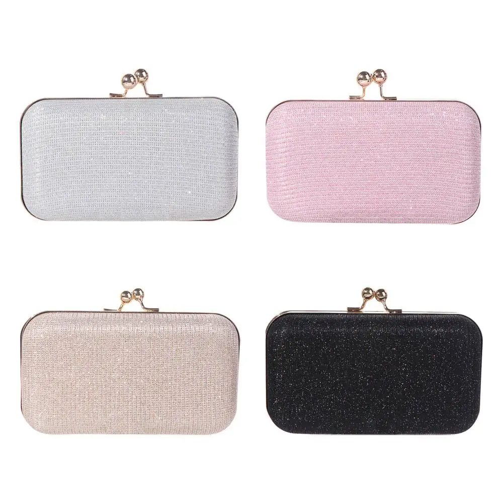

French Glitter Evening Banquet Bag Rhinestone Wrist Bag Box Handbag Large Capacity Shoulder Bag Ladies Clutch Bag Wedding