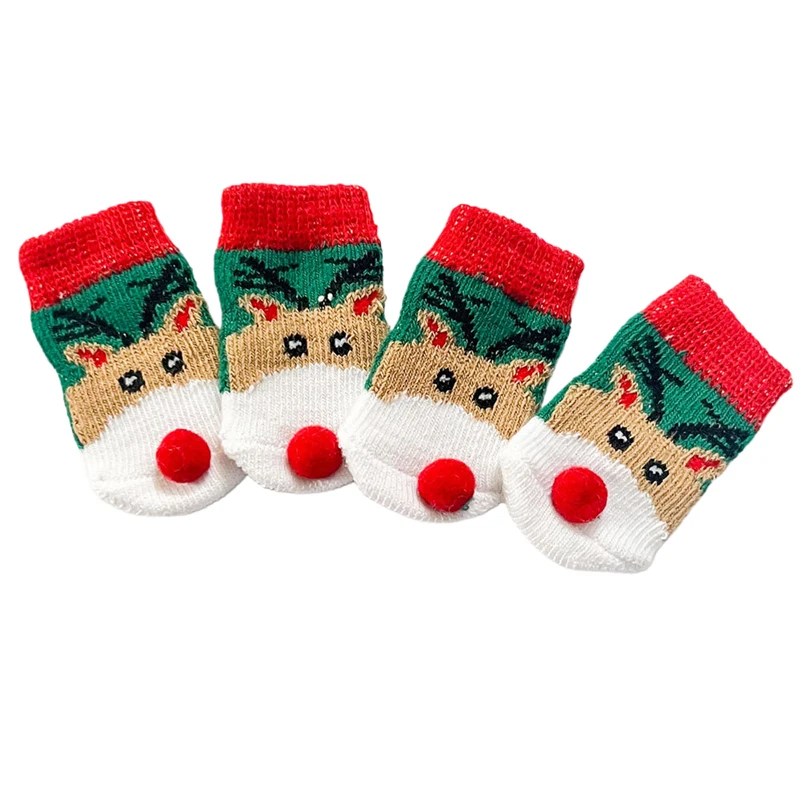 Make Your Pup's Christmas Merry and Bright with Festive Pet Dog Socks in Various Colors and Sizes!