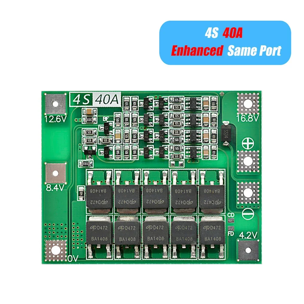 3S/4S 40A 60A ليثيوم أيون شاحن بطارية لوح حماية 18650 BMS لمحرك الحفر 11.1 فولت 12.6 فولت/14.8 فولت 16.8 فولت تعزيز/التوازن