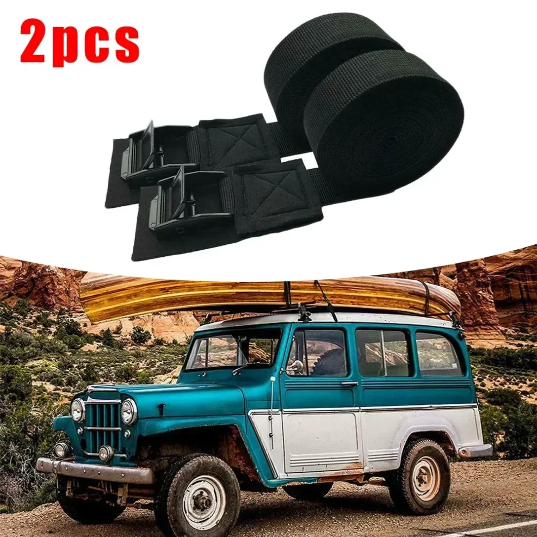 

2 Pcs Car Roof Rack Kayak Cam Buckle Lashing Strap Luggage Strap Polyester Quick Release Lashing With Buckle