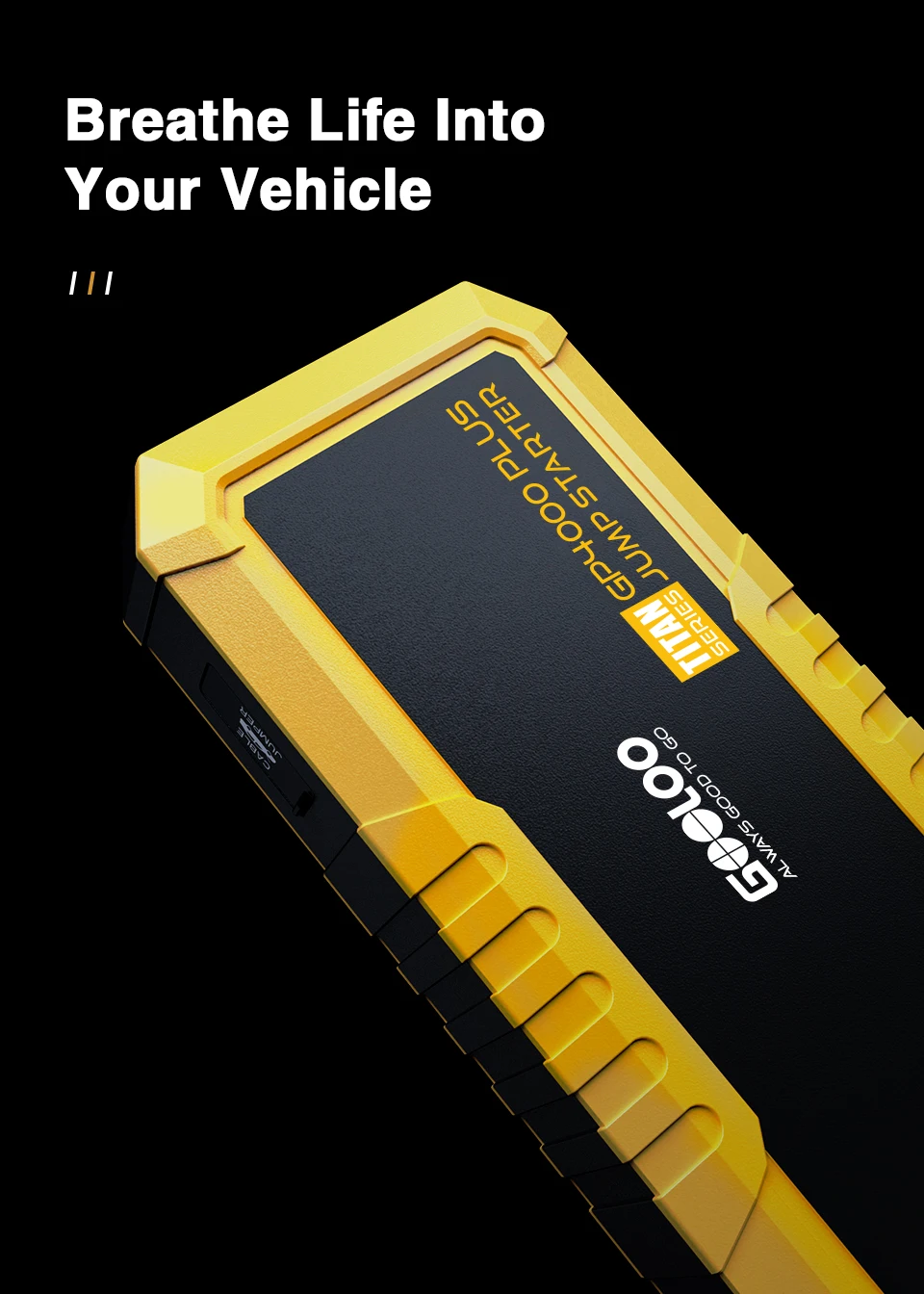 GOOLOO 20000mAh Auto-Starthilfe Powerbank 4000A Auto-Booster-Gerät Ladegerät Batterie Auto-Batterie Notfall-Starthilfe – Detail 1