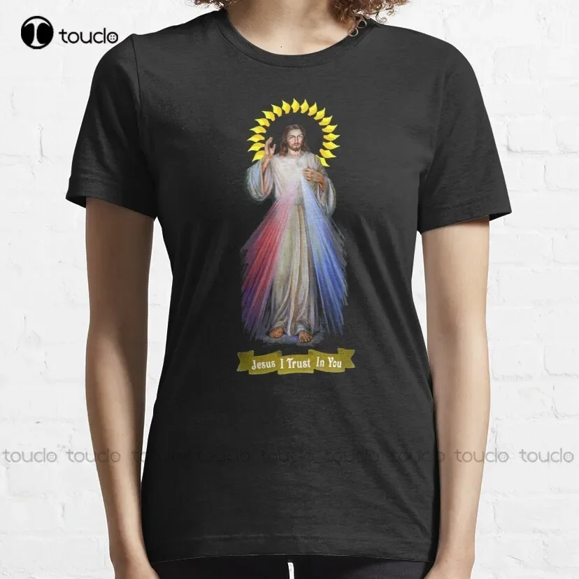 Jesus Divine Mercy - Jesus I Trust In You Classic T-Shirt Graphic Shirts Custom Aldult Teen Unisex Digital Printing Tee Shirt