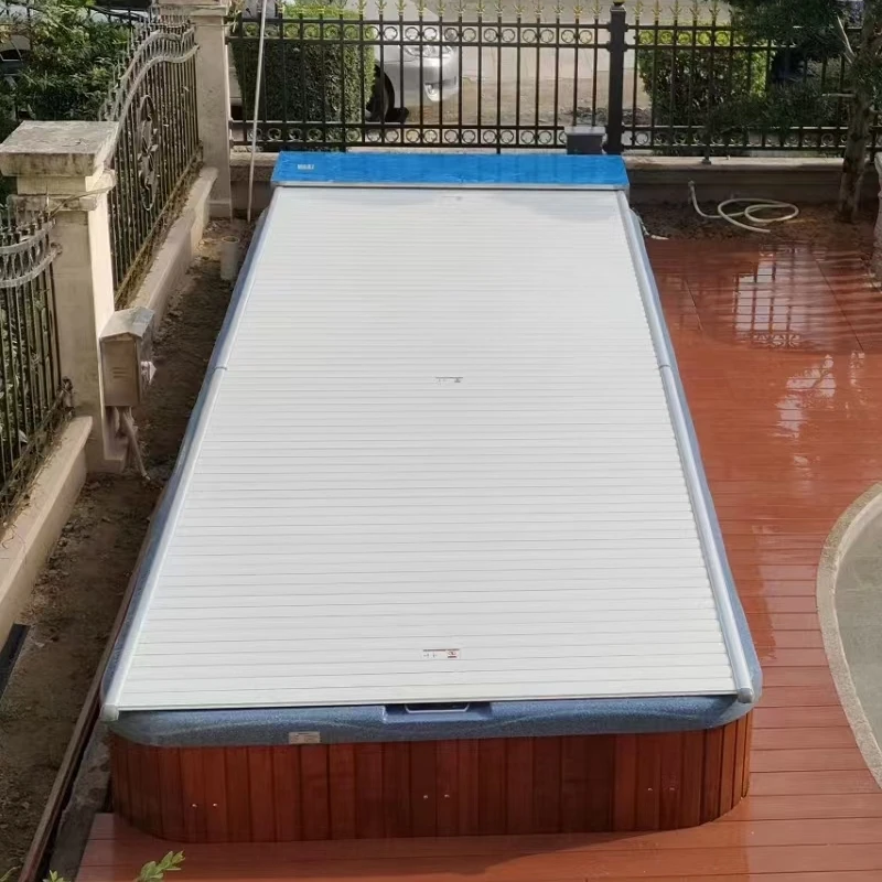 Electric swimming pool cover shutter cover aluminum alloy swimming pool cover thermal insulation dust cover swimming pool cover