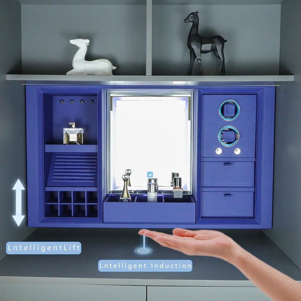 TLF Reserve  Hot Selling Automatic Lifting Elevating Dresser Touch Control Adjustable Dresser Smart Sensing LED  Table L