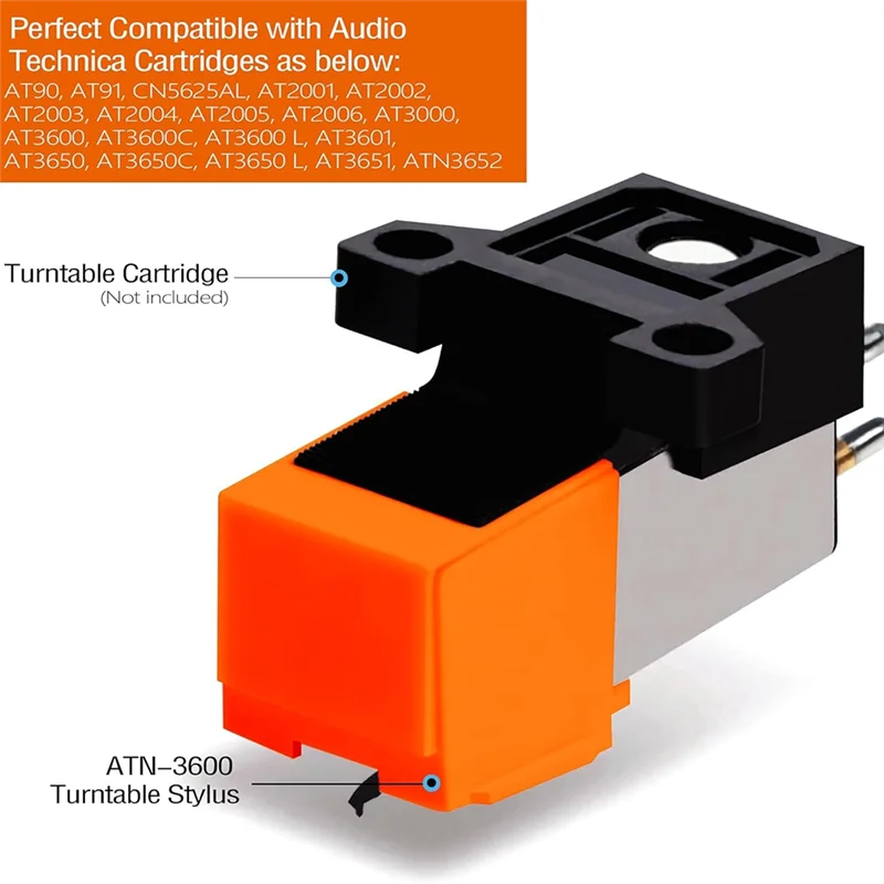 Excellent-ATN3600 Diamond Turntable Stylus With Cleaning Brush, Record Player Needles For Audio-Technica AT-PL50,AT-LP60,AT-PL30