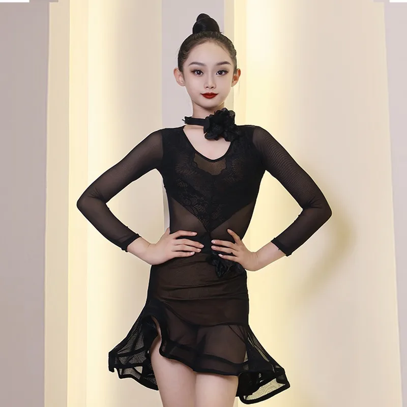 Customized Latin Dance Skirt Girls' Practice Outfit Performance Costumes Suit Set Ballroom Dance Competition Dresses for Women
