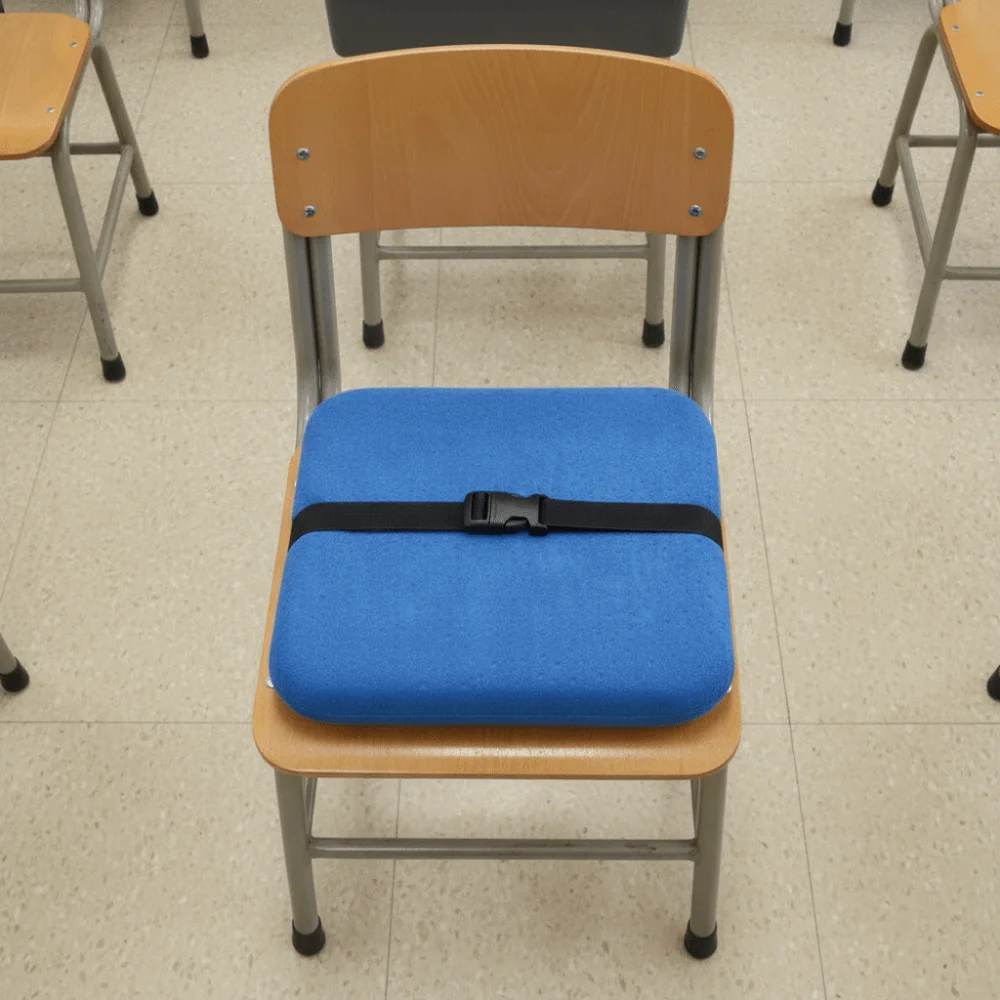 Square Student Chair Cushion Slow Rebound Velvet Fabric Surface Plastic Stool Pad Detachable Anti-Slip Butt Pad Classroom