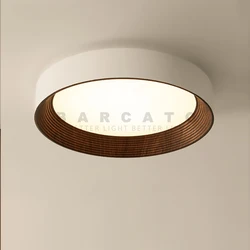 Minimalist LED Ceiling Lamp Wood Grain Chandelier Living Room Bedroom Hotel Modern Atmosphere Nordic Creative Home Decoration