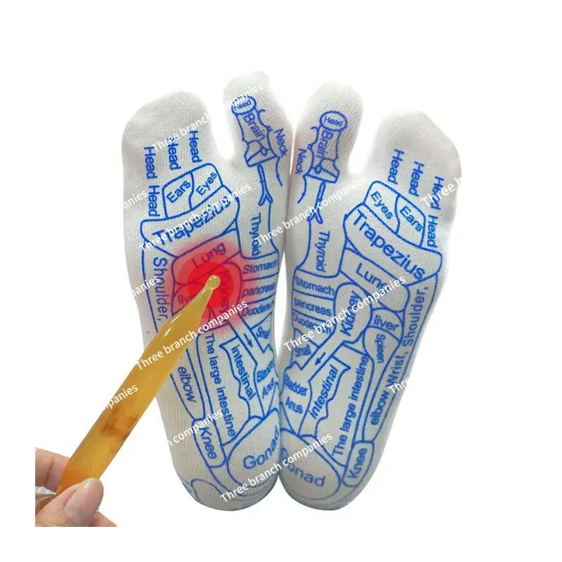 

Acupoint socks Chinese and English diagram massage foot soles meridian point foot therapy acupoint map socks