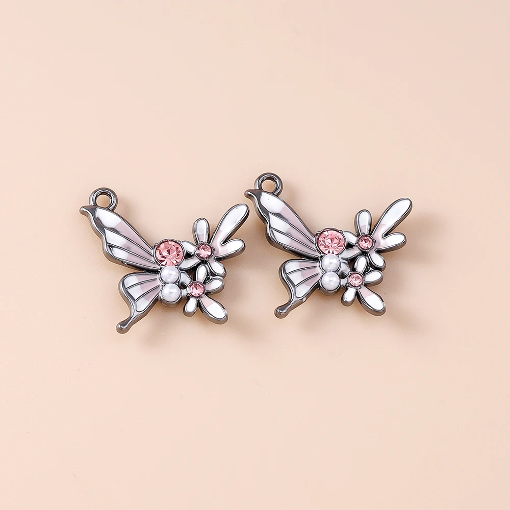 Leslie 5 Stück exquisite Charms, wunderschöne florale Schmetterlingsanhänger für Ohrringe, Halsketten, handgefertigte DIY-Schmuckherstellungszubehör – Detail 8