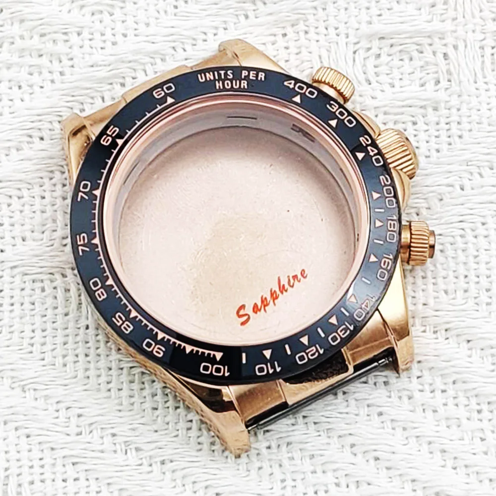 Аксессуары для часов Корпус часов из нержавеющей стали 40 мм Механизм VK63 с сапфировым стеклом первого зерна