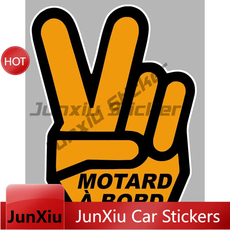 Motard Bord Main Victory Hand Moto Waterproof Vinyl Decal Car Sticker For Auto Bumper Window Outdoor Decoration