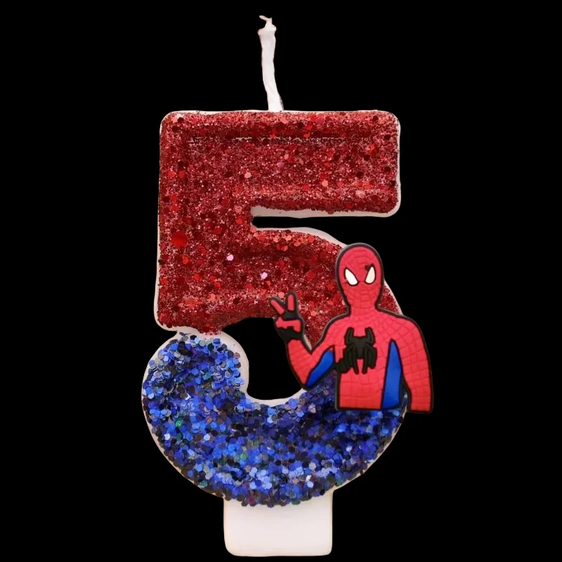 1 шт., забавная фигурка с изображением супергероя Человека-паука, свеча с милым узором, От 0 до 9 лет, свеча для вечеринки, дня рождения, украшение для торта, детский подарок на вечеринку