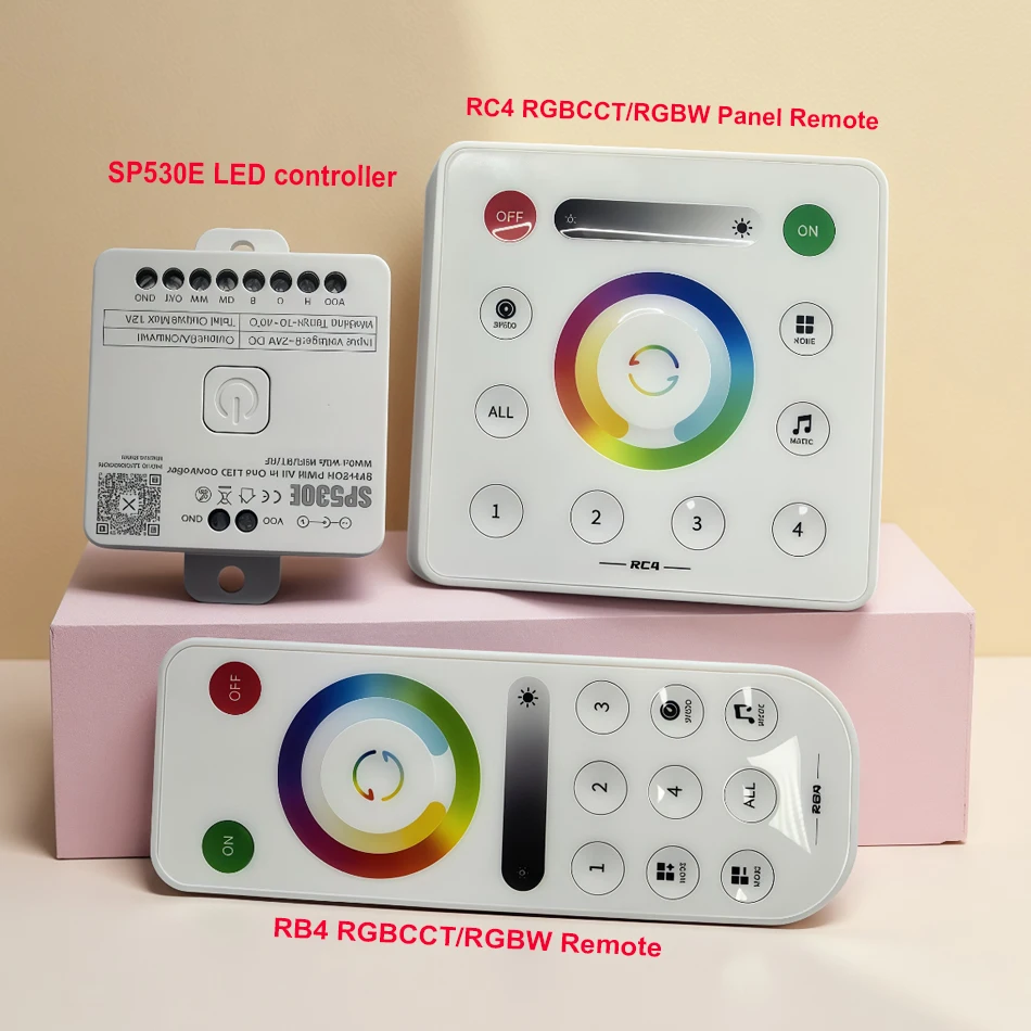 SP530E All in One LED controller WiFi-RF Bluetooth‑compatible RC4 RB4 RGBCCT Remote control For WS2811 WS2812B SPI Pixels LED