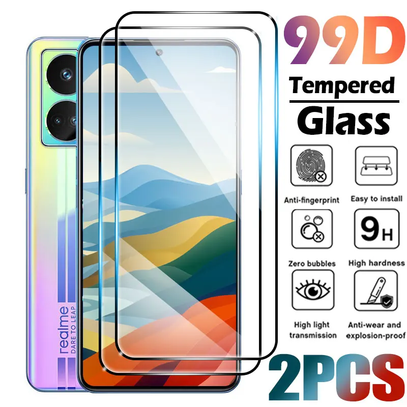 Закаленное стекло для Realme C2/C3/C20/C30S/C11/C12/C15/C17/C21/C25Y, пленка для экрана Realme C31/C33/C35/C67/C53/C55, 2 шт.