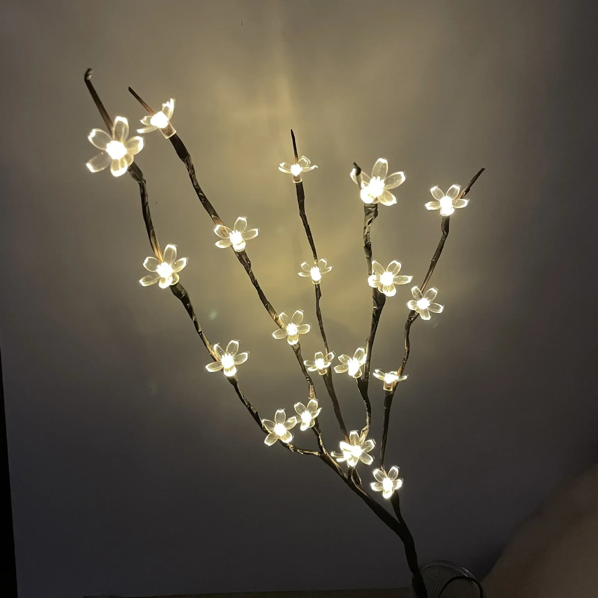 Veilleuse LED Qingba créative pour chambre à coucher, guirxiété lumineuse décorative, simulation de branche, lumières colorées