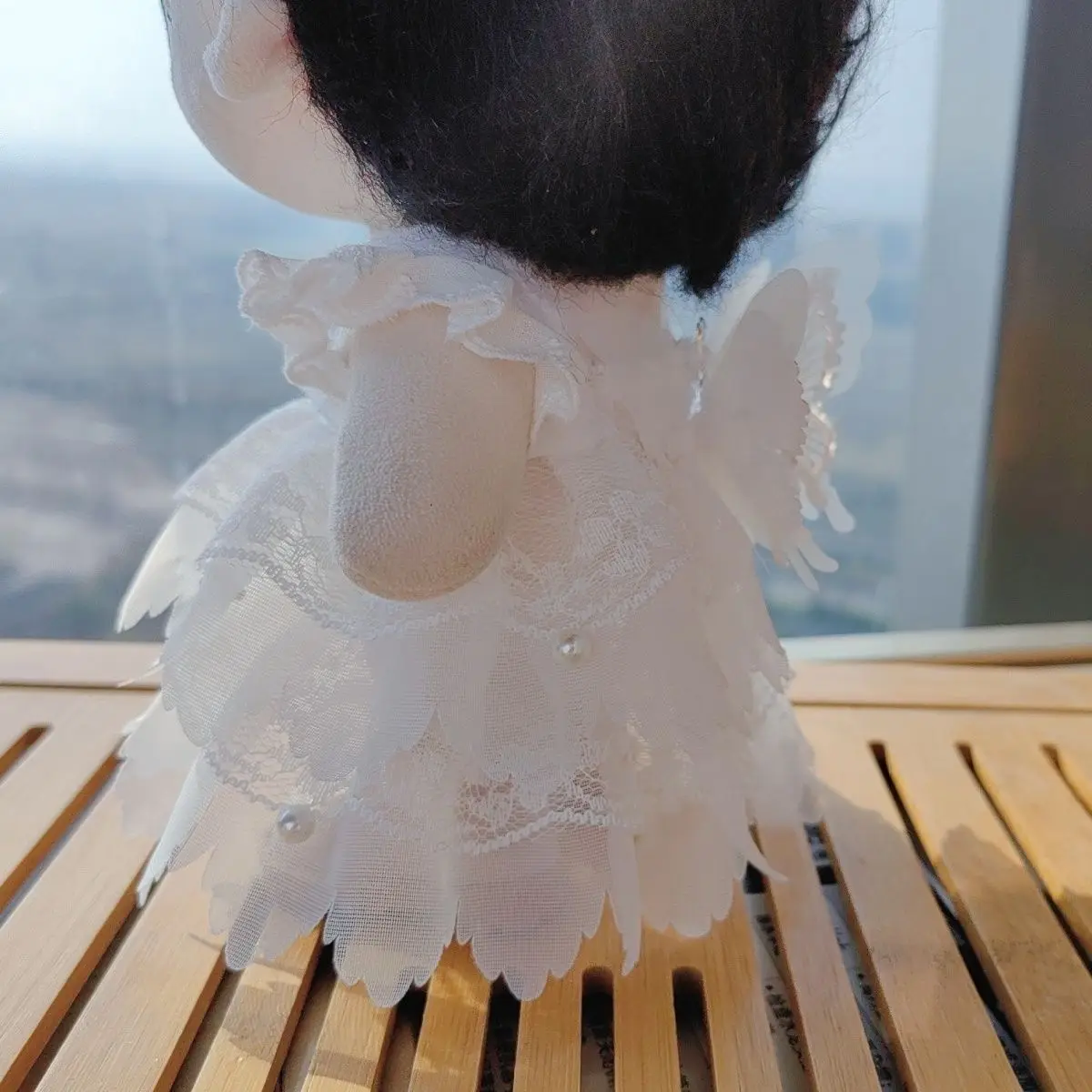 Butterfly Princess Style Series 15/20cm Universal Cotton Baby Doll Mini Dress Includes White Silk Dress with Hairpin view 2