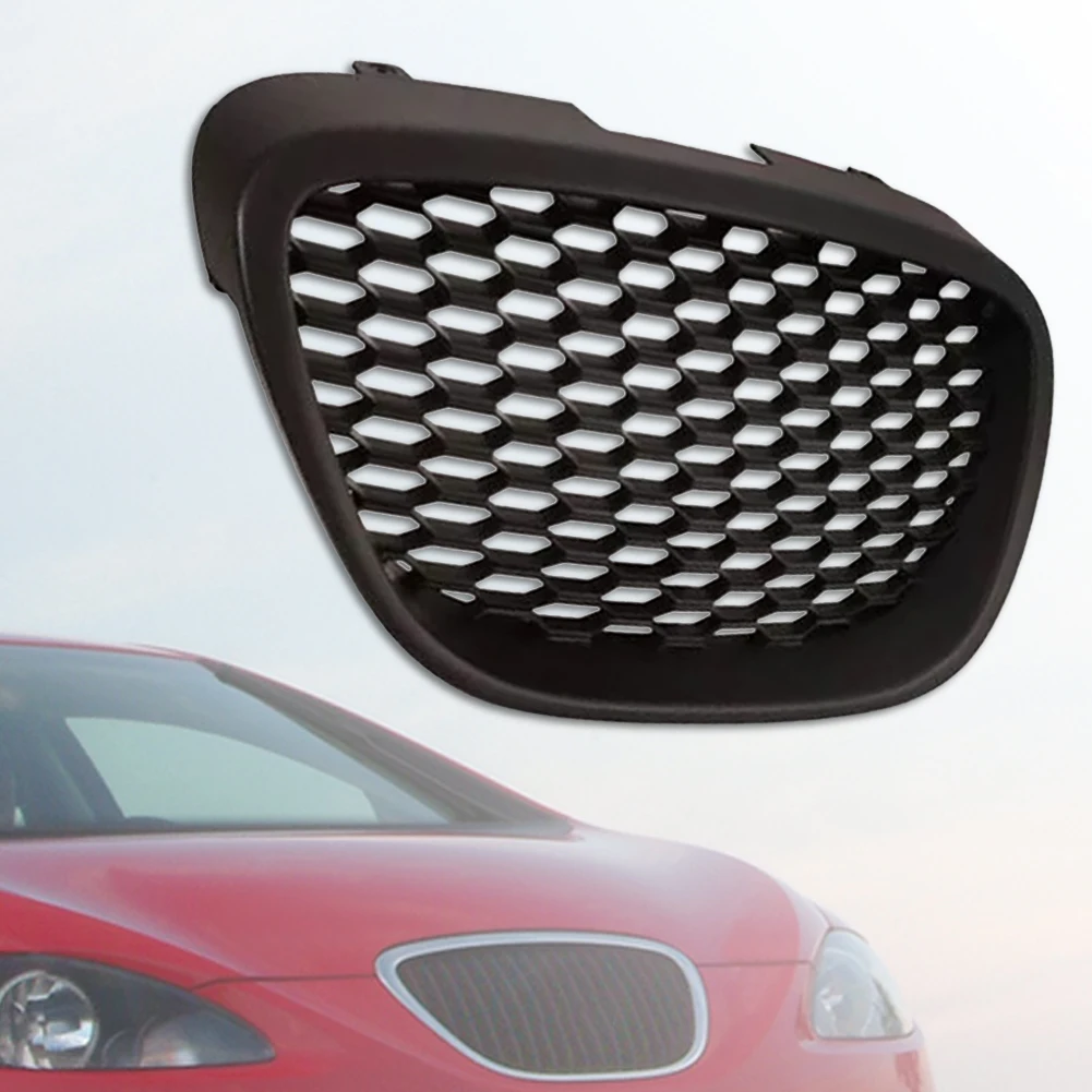 Black Mesh Debadged Grill Grille Matte Black Bumper Mesh Grill Compatible with Seat Leon MK2 1P 2006-2009