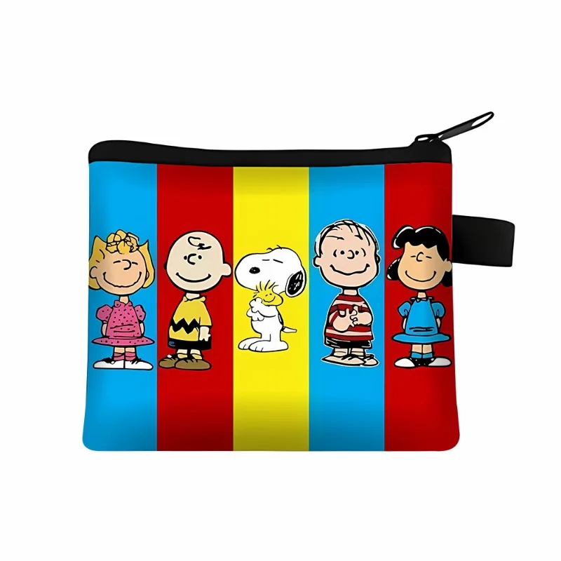 Snoopy Coin Purses Anime Polyester Wallets Fashion Kawaii Portable ID Card Holders Mini Key Storage Bags Kids Birthday Gift New