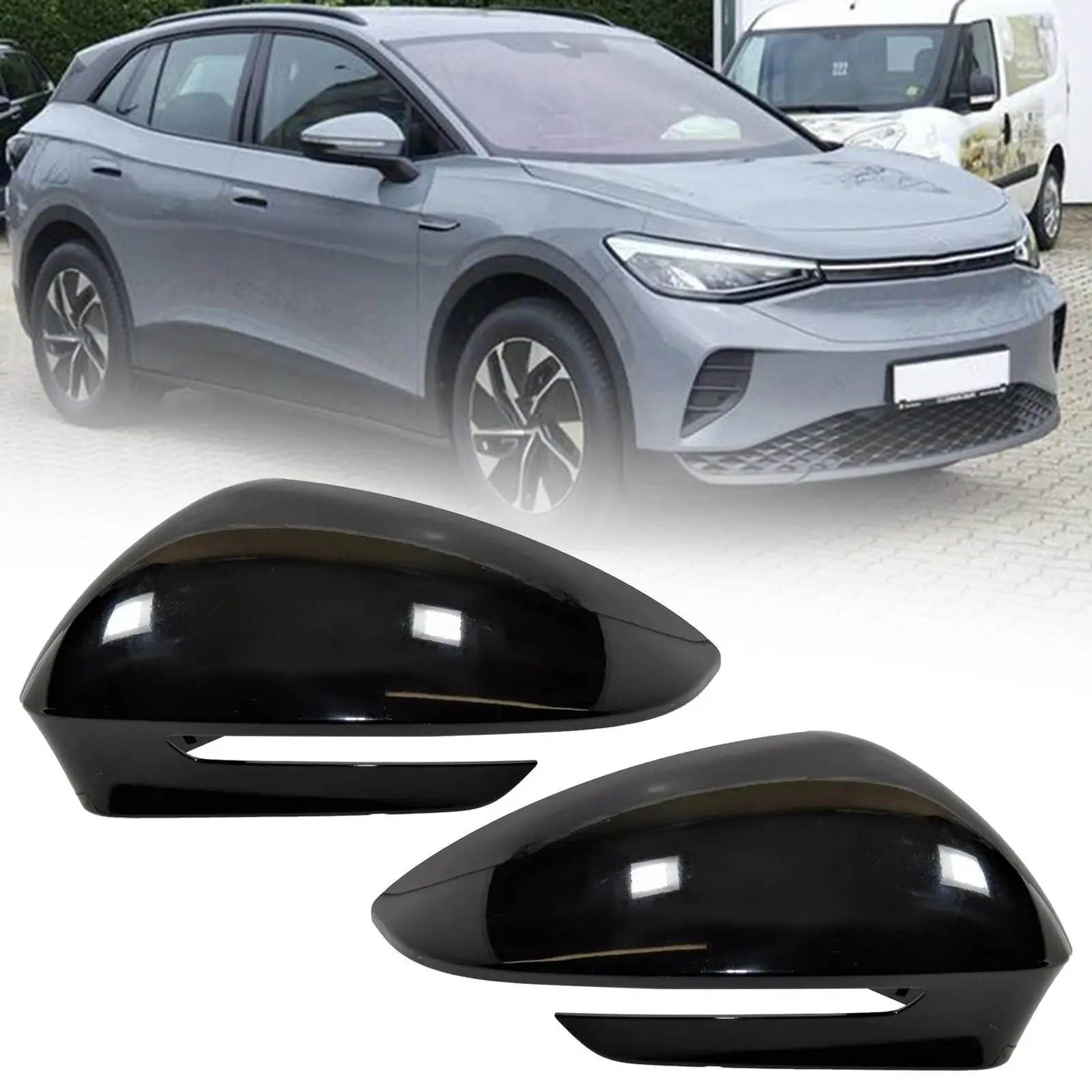 2x Door Mirror Cover Caps Repair Driver Passenger Side Spare Part 11B857537 for Skoda Enyaq IV Electric Motor 5az 2021-2024