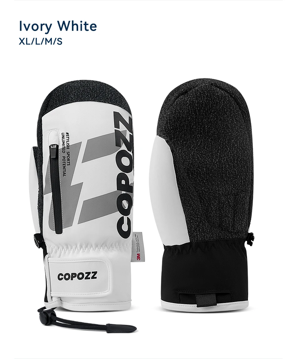 COPOZZ Kevlar verdickte Skihandschuhe Winter Männer Frauen 3M Thinsulate Thermo-Snowboard-Handschuhe wasserdichte warme Fäustlinge Skihandschuhe – Detail 16