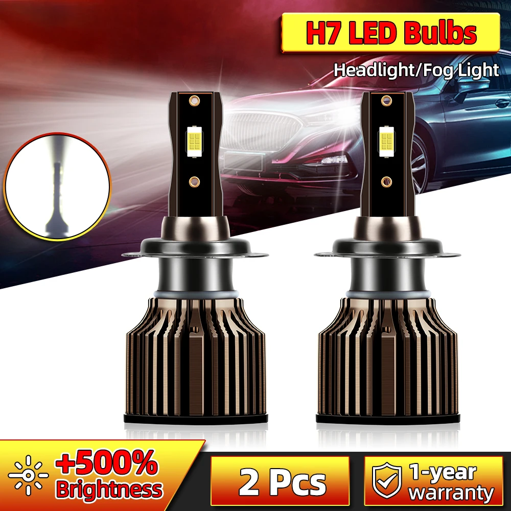 

Canbus Car Lights 27000LM Super Bright LED Headlamps 180W H7 Single Beam Car Headlight Bulbs 6000K White Turbo HeadLamps
